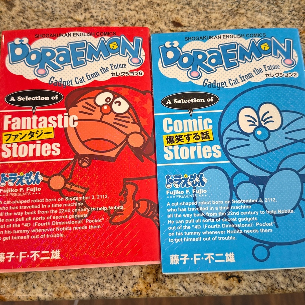 Doraemon Comic Book Set - Red and Blue, English and Japanese, new like good